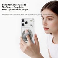 Support magnétique pour téléphone, anneau magnétique amovible, anneau magnétique pour téléphone en silicone imperméable pour coques iPhone et Android