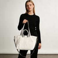 Bolsa Tote Estructurada de Diseño Minimalista, Algodón Grueso, Personalización de Marca, Impresión Serigráfica, Proveedor de Kits de Marketing Empresarial