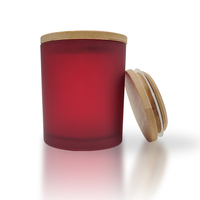 Offre Spéciale 8oz 10oz 12oz bougie Bocaux Rouge Givré Bougie Bocaux Avec couvercle