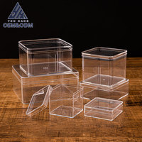 Vente en gros Boîte à gâteau écologique en plastique PS carré transparent de qualité alimentaire Boîte à desserts Emballage pour biscuits et pâtisseries Boîte Tiramisu