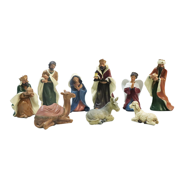 Hot Sale Jesus Statues Resin Crafts Christmas Nativity Scene Set Home Decoration SCULPTURE Religious