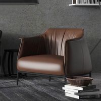 Design italien Siège unique Bras cuir synthétique tufté Midcentury Modern Leisure Sofa Chair Set for Hotel Home Office Living