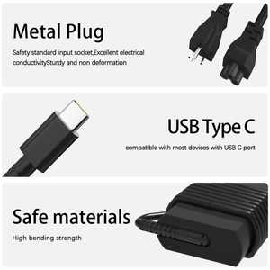 เครื่องชาร์จแล็ปท็อปแบบสากล65W USB C Type C แล็ปท็อปอะแดปเตอร์แปลงไฟ AC สำหรับ Lenovo thinkpad/ โยคะ <span class=keywords><strong>Chromebook</strong></span> Asus Samsung Acer <span class=keywords><strong>Google</strong></span> - Product Image 3