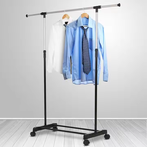 Percha ajustable de acero para ropa, organizador, estante para ropa, riel resistente con ruedas, almacenamiento de ropa - Product Image 4
