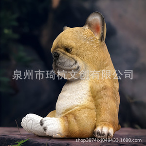 Figura de Bulldog Francés, Realista, de Resina, Decoración para el Hogar, Escritorio, Sala de Estar, Estilo Moderno Rústico, Regalo - Product Image 4