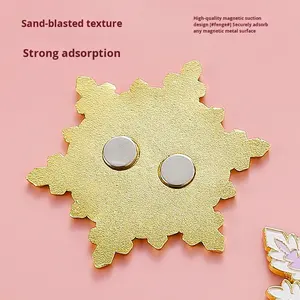 Imanes de nevera de ciudad pintados pequeños, de Metal copo de nieve, atracciones turísticas, recuerdos creativos culturales, pegatinas magnéticas para - Product Image 5