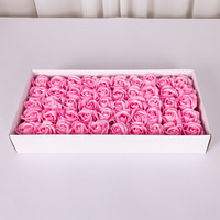 Savon à la rose artificielle personnalisé, senteurs naturelles, 50 pièces/boîte, fleurs de rose pour mariage, fête des mères