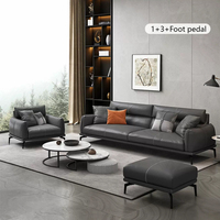 Ensemble de salon moderne minimaliste et écologique en cuir PU durable, canapé sectionnel carré en similicuir rembourré