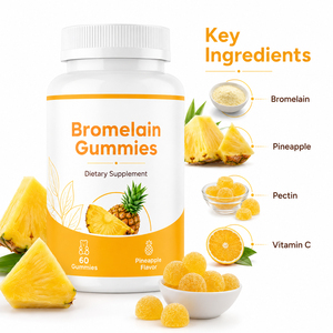 Suministro orgánico a granel de alta calidad 50000u/G Selenim Nattokinase suplemento de curcumina quercetina enzima bromelina gomitas para la salud - Product Image 3