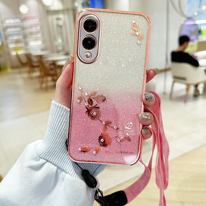 In <span class=keywords><strong>Vogue</strong></span> Chrome Lujoso Cordón Suave TPU Funda para Samsung A07/A17/A56/A36/A26/A16/A55/A35 Gradient Sparkling Phone Case Cover - Product Image 2