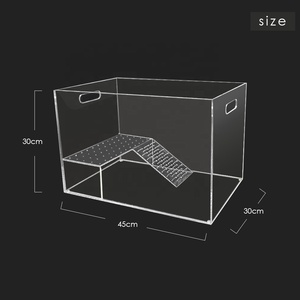 Trong Suốt Thân Thiện Với Môi Cá Rù<span class=keywords><strong>a</strong></span> Hộp Bể Terrarium Container Aquarium Nhự<span class=keywords><strong>a</strong></span> Bò Sát Lồng Với Nổi Basking Nền Tảng - Product Image 3