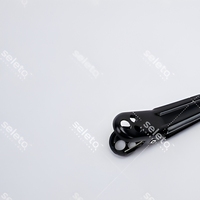 Pince à cheveux plate noire, une pièce, pour coiffure, en aluminium électroplaqué, pour salon de coiffure