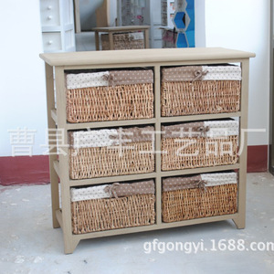 ตู้เก็บของชานตง 6 ช่อง สีน้ำตาล สไตล์คันทรี สำหรับห้องนั่งเล่น - Product Image 1