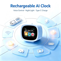 Veidoo Réveil intelligent pour la maison et la chambre - Écran tactile, prévisions météo, haut-parleur, Wi-Fi, batterie au lithium 3000 mAh, plastique, Android