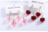 Niche Design Cherry Drop Oorbellen Koreaanse zachte stijl Fruit oorsieraden Dagelijkse outfit Energieke meisje Damesmodeaccessoires