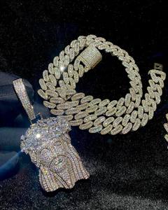 Custom 925 Silver <strong>Moissanite</strong> Jewelry Past <strong>Diamond</strong> <strong>Tester</strong> Iced Out Hip Hop <strong>Moissanite</strong> Jesus Men Necklace Pendant - Product Image 1