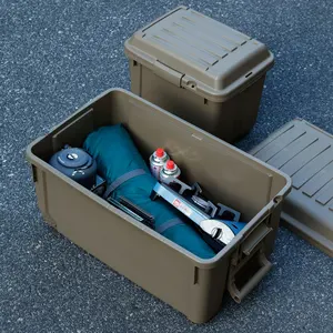 TENMA-caja de almacenamiento portátil para acampar al aire libre, estilo clásico, Material superfuerte, 35L/85/volumen, con ruedas móviles