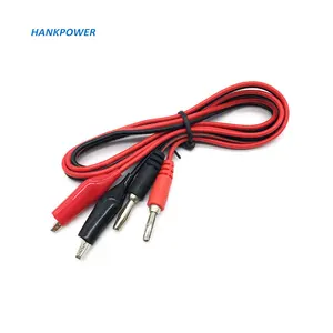 Banana Plug To Crocodile Clip Multimeter Test Cable 4MM Banana Connector To Double Alligator Clips Red Black Power Test Cable