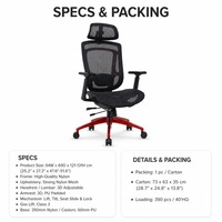 Chaise de bureau de direction ergonomique de luxe en maille avec support lombaire réglable, base en alliage d'aluminium, vérin à gaz classe 4, pour atelier et hôtel