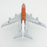 Modèle d'avion en alliage moulé sous pression 14*15cm à l'échelle ANA Turtle Airlines Airbus 380 A380 avec support Bleu Vert Orange