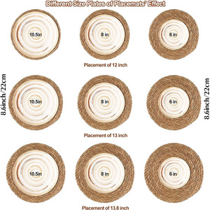 Tovagliette Rotonde Intrecciate Artigianali in <span class=keywords><strong>Paglia</strong></span> Naturale e Erba Marina da 40 CM, Stile Vintage Classico, per Uso Domestico - Product Image 5