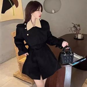 OUDINA All'ingrosso <span class=keywords><strong>Trench</strong></span> da <span class=keywords><strong>Donna</strong></span> Stile Coreano in Colori a Contrasto con Cintura e Lacci <span class=keywords><strong>Giacca</strong></span> Invernale Personalizzata - Product Image 6