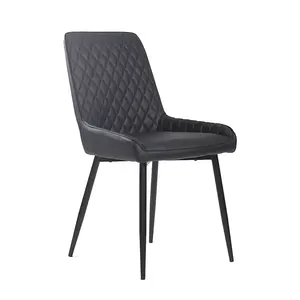 New Design Luxury Dinning Room Furniture Restaurant Modern Black PU Synthetic Leather Sillas Dining Chair