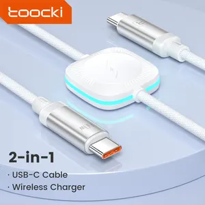 Toocki 2 Trong 1 Loại C Để Loại C 60W USB Không Dây Từ Sạc Nhanh Cáp Dữ Liệu Cho Apple Đồng Hồ