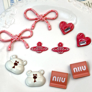 Pink Bear Patch Bow DIY Jewelry Accessories For Clogs <b>Shoe</b> <b>Decorations</b> 10cm Plastic Resin Women Spring 2026 - Product Image 2