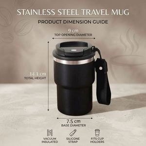 Custom Logo 14Oz Double Wall Promotional Gift Stainless Steel Cup Vacuum <b>Insulated</b> Travel Coffee <b>Mug</b> With Rope Handle - Product Image 3