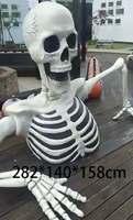 Squelette demi-corps de 9 pieds avec grande tête, ornements pour Halloween, accessoires pour salle secrète, décorations pour maison hantée, jardin extérieur et cour