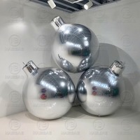Ampoules de Noël boules de miroir gonflables holographiques grands ballons brillants sphère de miroir pour décorations d'événement