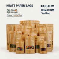 Sacs en papier kraft multi-tailles personnalisés, refermables, de qualité alimentaire, avec laminage, OEM ODM, pour le stockage des céréales
