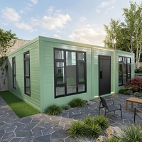 Maison conteneur préfabriquée mobile extensible à double aile, à isolation acoustique et à haute efficacité énergétique, entièrement meublée