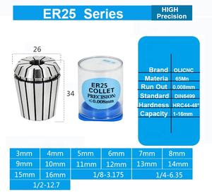 Ensemble de pinces <span class=keywords><strong>ER25</strong></span> haute précision, 15 pièces, poignée d'outil CNC, <span class=keywords><strong>pince</strong></span> à ressort élastique, <span class=keywords><strong>pince</strong></span> de serrage, 0,008 mm, <span class=keywords><strong>pince</strong></span> <span class=keywords><strong>ER25</strong></span> - Product Image 2