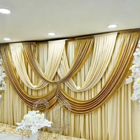 Rideau de scène de mariage de luxe anti-plis vert olive, draperies festonnées pour décoration de banquet, fête et photomaton