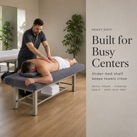 Table de massage à structure métallique durable avec appui-tête réglable et coussin matelassé profond pour spa, clinique et salle de traitement