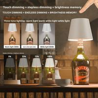 Lampe LED pour bouteille de vin de restaurant ou bar, commande tactile, sans fil, portable, rechargeable, intégrée à la table, lumière de nuit, décoration de la maison