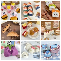 Pizza Taart Pluche Speelgoed Voedsel Groente Fruit Hanger Mini Driehoek Pizza Pluche Pop Sleutelhanger Zacht Knuffels Sleutelhanger