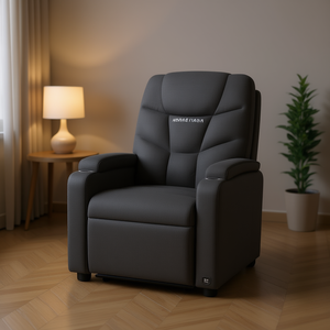 Poltrona Reclinabile Massaggiante in Tessuto Grigio Scuro, Monoposto, Funzionamento Manuale, Stile Contemporaneo, Schienale Stretto, Braccioli Imbottiti - Product Image 2