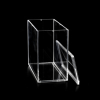 Lot de 2 boîtes de présentation transparentes pour figurines avec couvercle magnétique et languettes d'empilage sur le dessus et le dessous