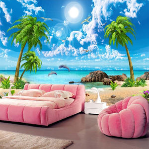 <span class=keywords><strong>Papier</strong></span> <span class=keywords><strong>peint</strong></span> mural personnalisé HD, magnifique <span class=keywords><strong>vue</strong></span> <span class=keywords><strong>sur</strong></span> la plage de sable, plage, cocotiers, fond photo 3D, peinture murale, décoration de la maison - Product Image 4