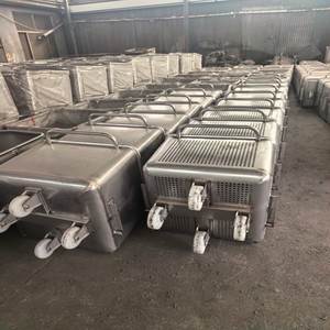 Chariot à viande en acier inoxydable 304 de 100 L, 200 L, 300 L pour l'industrie alimentaire et l'abattoir - Meilleur <span class=keywords><strong>prix</strong></span> - Product Image 5