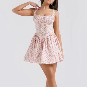 เดรสยาวทรงเอเข้ารูปพิมพ์ลายดอกไม้สไตล์สตรีทแวร์ เอวสูง ไร้แขน เหมาะสำหรับใส่ไปเที่ยวทะเลหรือปาร์ตี้ฤดูร้อน - Product Image 3