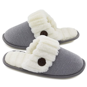 Zapatillas de casa con cordones de espuma de memoria tejidas al aire libre, suaves, cálidas, suaves y cálidas para mujer - Product Image 1