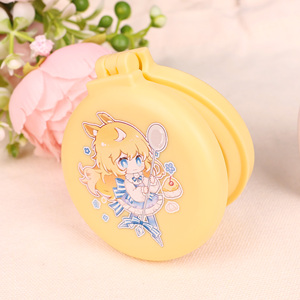 Espejo de Maquillaje de Mano Mini, Doble Cara, de Plástico Ecológico, con Peine, con Logotipo Impreso en UV Personalizado - Product Image 4