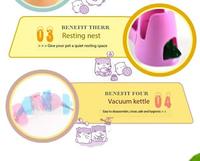 Ensemble de nourriture pour petits animaux Écureuil Hollandais Hamster en sucre Lapin Lapin Cochon d'Inde Buveur Bouilloire en verre 125 ML 4 couleurs buveur pour animaux de compagnie