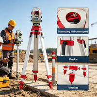 Trípode de Topografía de Alta Resistencia Compatible con Teodolito Leica, Estación Total, Repuestos de Topografía para Medición en Campo de Ingeniería