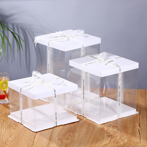 10 boîtes à gâteaux transparentes hautes, contenants pour gâteaux, boîtes de transport, boîtes cadeaux transparentes, présentoirs pour pâtisserie, 10*10*12 pouces - Product Image 3