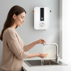 <span class=keywords><strong>Scaldabagno</strong></span> Elettrico Istantaneo Senza Serbatoio da 11KW per Uso Domestico, Riscaldamento Istantaneo, Display LED Temperatura, Senza Plastica, Autoportante, Standard EU, Salvaspazio - Product Image 2